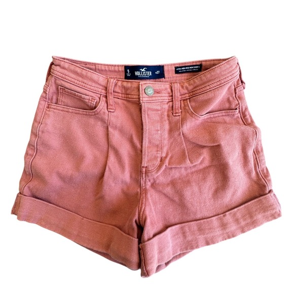 Hollister Pants - Hollister Pink High-Rise Rolled Hem Jean Shorts